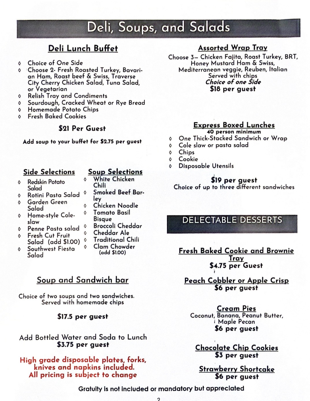Catering Menu 2 of 5 26/27 Catering Menu 2 of 5 26/27
