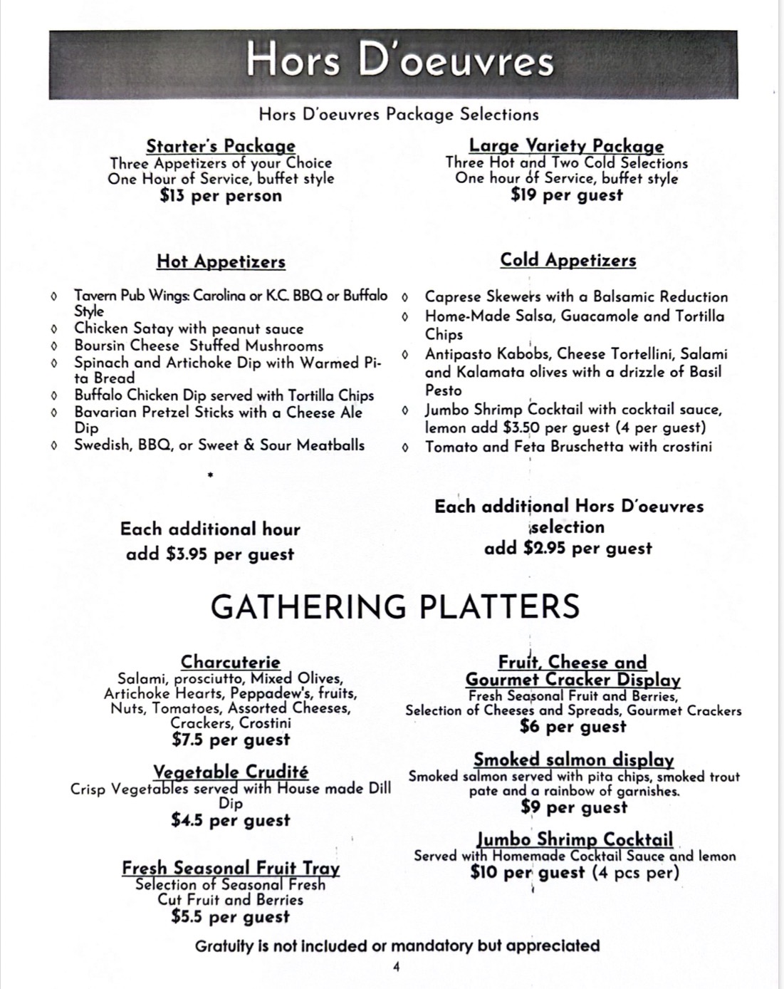 Catering Menu 4 of 5 26/27 Catering Menu 4 of 5 26/27