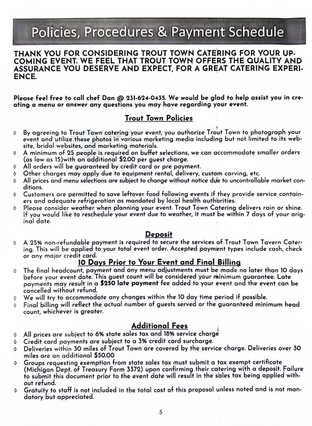 Catering Menu 5 of 5 26/27 Catering Menu 5 of 5 26/27